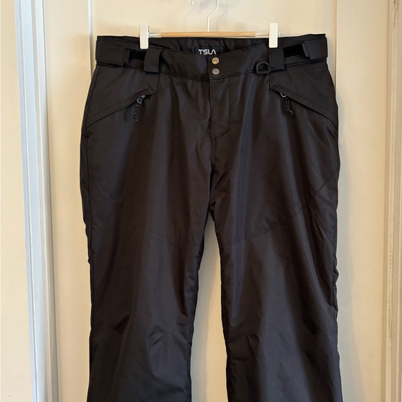 TSLA Men's Waterproof Softshell Ski Pants - size XL black - EUC - Adjust Waist - Picture 3 of 11